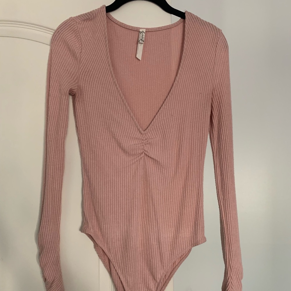 Free people intimate blush pink bodysuit